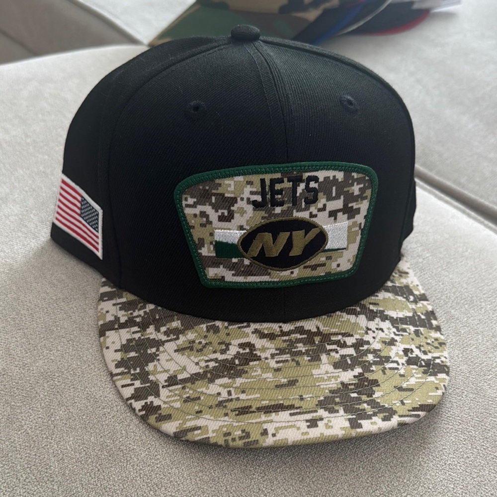 NY Jets Black and Camo Hat